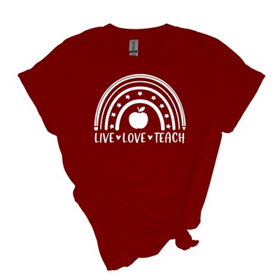 Live 🌷 Love ❣️ Teach 👩‍🏫 - Adult Unisex Soft T-shirt - image2